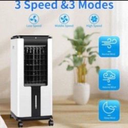 Air Cooler, Evaporative Air Cooler, 30IN Tower Fan, Built-in lonizer, 12H Timer,40°Oscillation, 3 Modes&Speeds,LED Display, Remote Control with Ice Bo