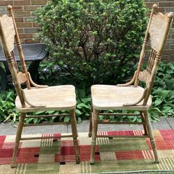 Pair of Oak Victorian Chairs