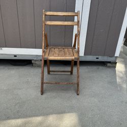 Vintage Folding Wooden Chair 