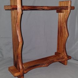 Vintage Handmade Wood Frame/Shelf Rustic Burnt Edges Freestanding Wall 16x16x3.5