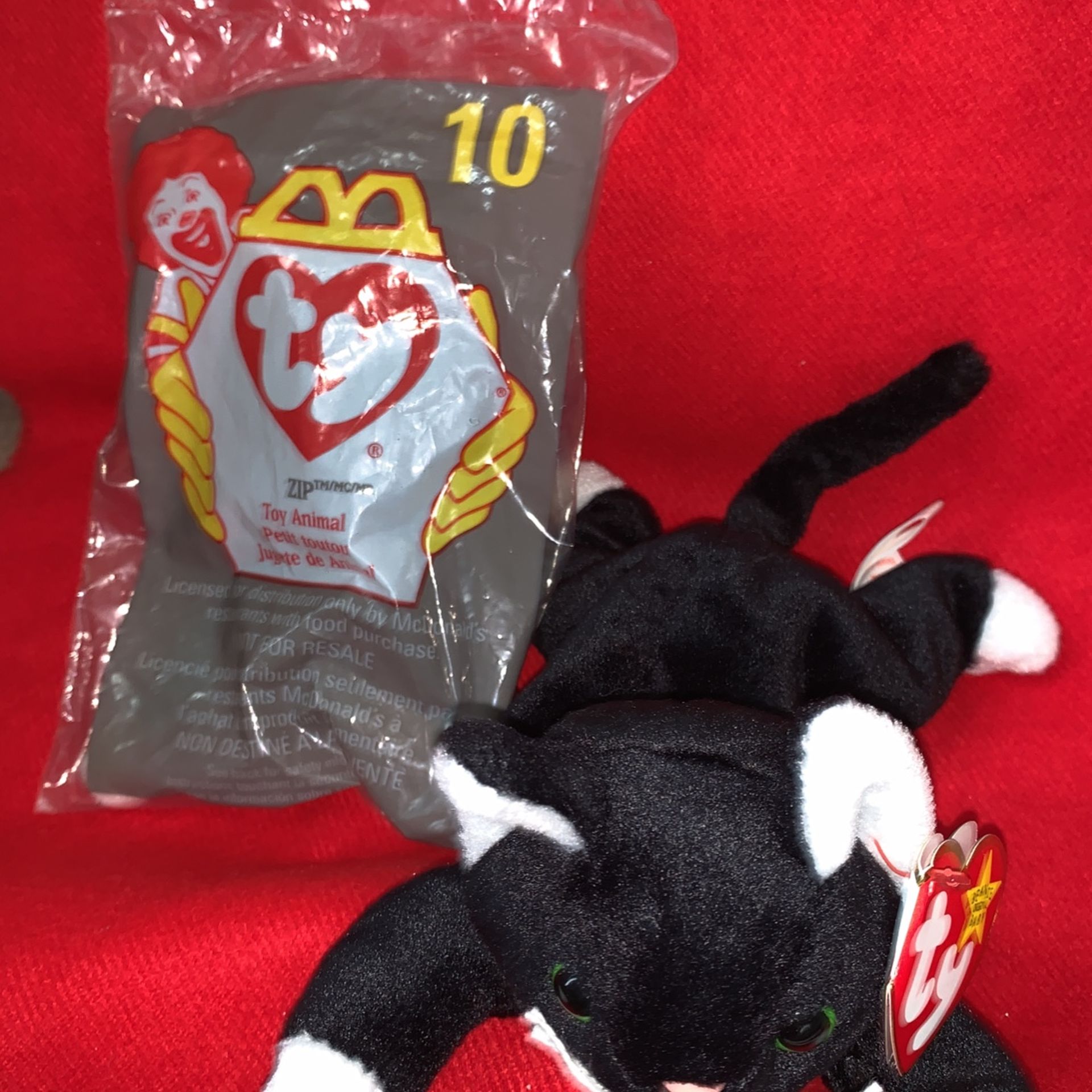 Ty ZIP black Cat And TeenieMcDonald’s Beanie Baby Collection