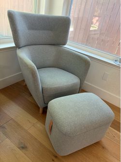 IKEA gray wing chair set OSKARSHAMN