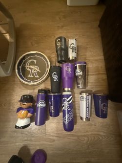 Rockies cups and clock