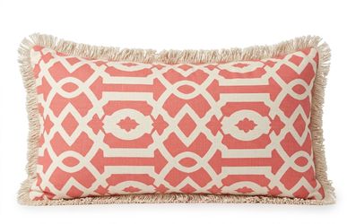 NY: Orange & White Accent Pillow