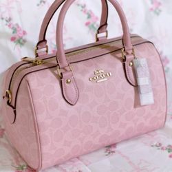 New Coach Medium Rowan Bag Pink Powder Collection 