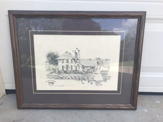 Vintage Greer Train Depot Limited Edition print in matted frame 50 of 500. Signed by Artist. Mint/near mint