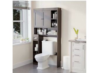 ❤️‍🔥 #C Over The Toilet Storage Cabinet with 7 Shelves,