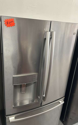 GE French Door Fridge – Stainless, Ice & Water Dispenser