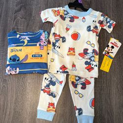 Stitch Mickey Mouse Minnie Mouse Pajamas 12 months