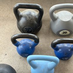 5 Dumbells And 1 Medicine Ball