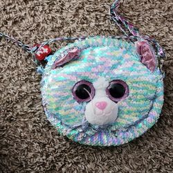  Ty Fashion Whimsy the Cat Sequin Purse Beanie Babies