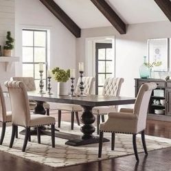Brand New 7 PC Antique Noir Dining Set