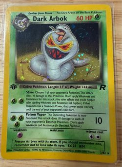 Dark Arbok Pokémon Card Team Rocket 1st Edition Holo