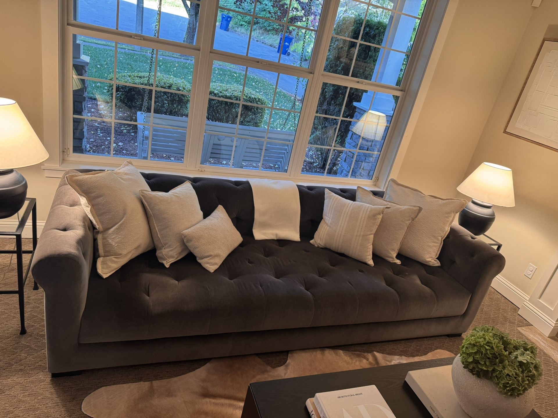 RH Tufted Cushion 9’ Sofa