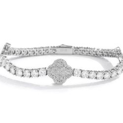 925 Sterling Silver Clover Bracelet 