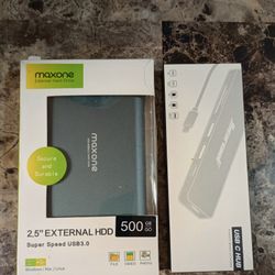 500gb Slim HDD And USB C Hub