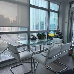 Glass Table With Chrome Legs