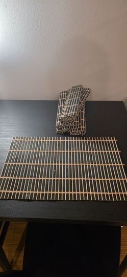 Bamboo Placemats Set Black and Natural