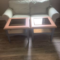 End Tables With Amber Glass