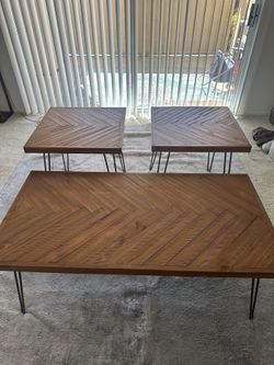 Coffee and two side tables