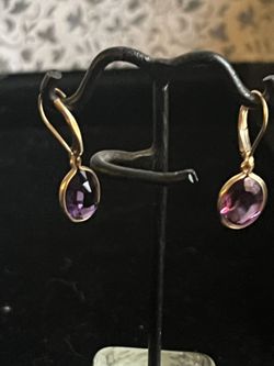 Women’s 14 Karat Amethyst Earrings 