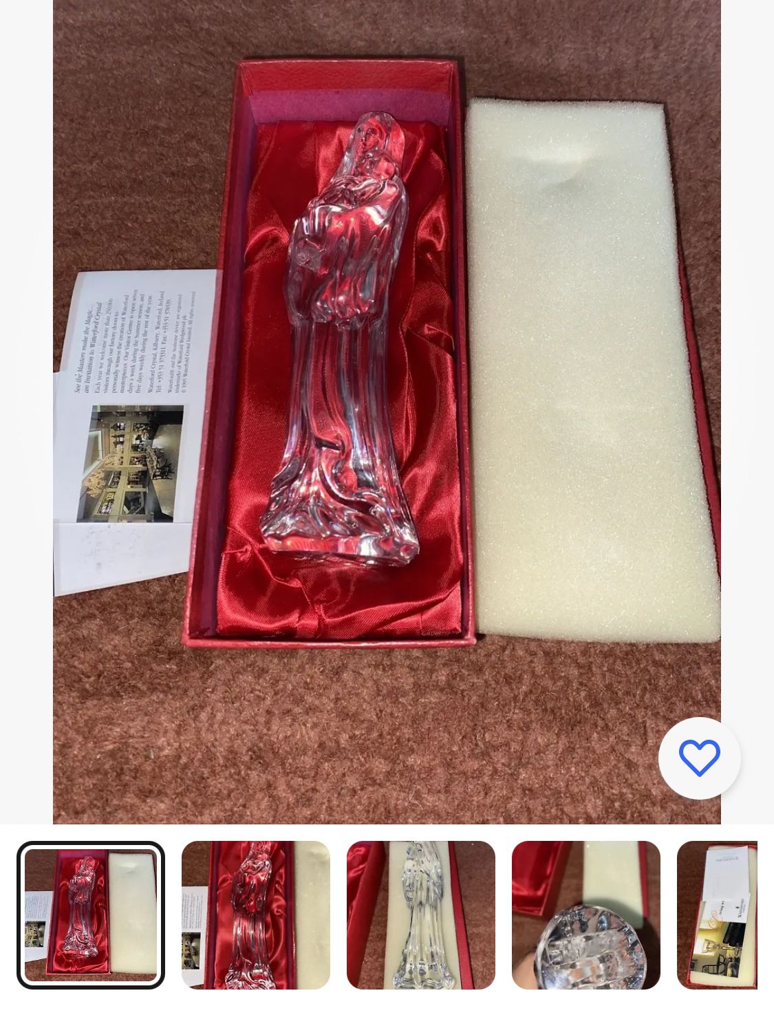 Waterford Mother & Child Nativity Collection Figurine 7” Crystal With Box