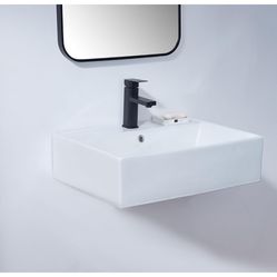 VESLA HOME Self Rimming Wall Mounted Bathroom Sink, 23" x 18" inch 208  $50
