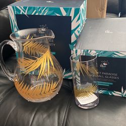 Pitcher And Four Matching Cups