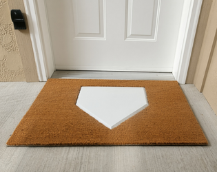 Baseball Home Plate Doormat Outdoor Coir Welcome Mat with Real Rubber Plate