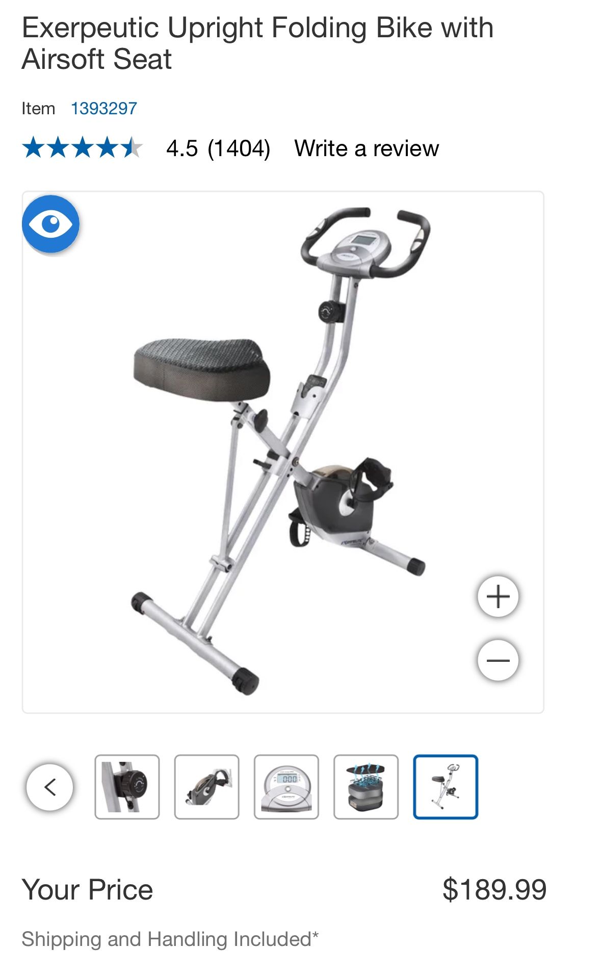 Stationary exercise Bike