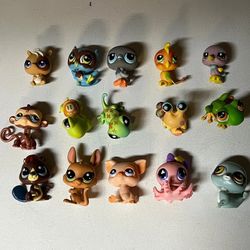 lps littlest pet shop Authentic Birds Owl Octopus Monkey Snail Beaver Lot 10