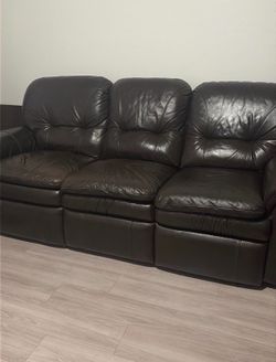 Brown Leather Couch Set