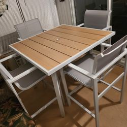 High Top Patio Table with Chairs