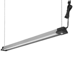 New-40 in. 3000 Lumens Plug-in Motion Sensing Integrated LED Linkable Shop Light 120 Volt 4000K Black Brushed Nickel