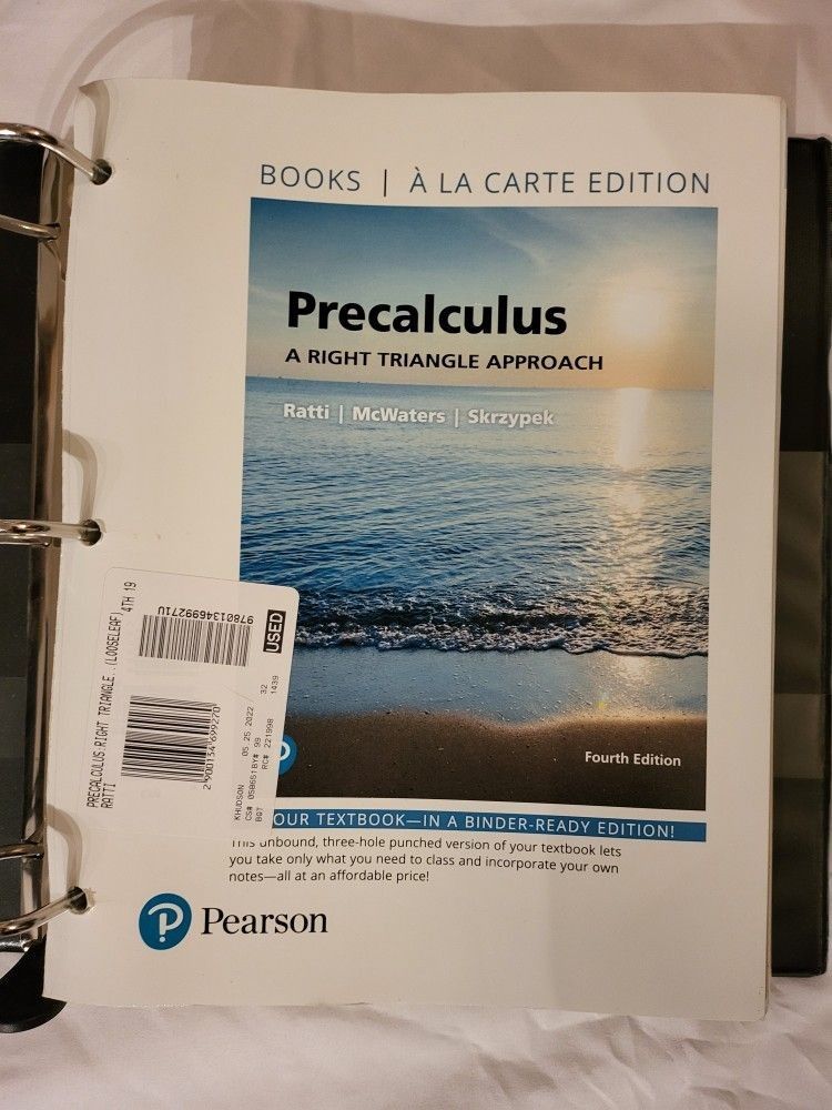 Precalculus A Right Triangle Approach Textbook