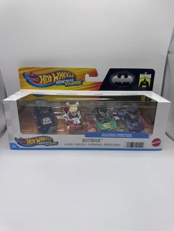 2024 Hot Wheels Racer Verse Batman 4 Pack Harley Q + Robin Catwoman First App.