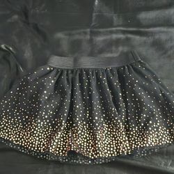 Girl's Black and Gold Tutu Skirt  Sz 5