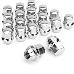 Dynofit M14×1.5 OEM Lug Nuts Fit Do-dge Bui-ck Cadi-llac Chry-sler 20× Sliver Nuts Hex 22mm(7/8')' Height 1.5'' Conical Cone Bulge Seat
