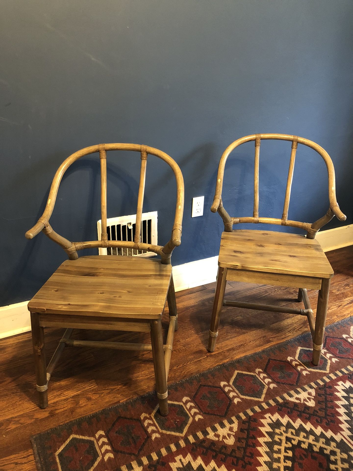 2 wood chairs