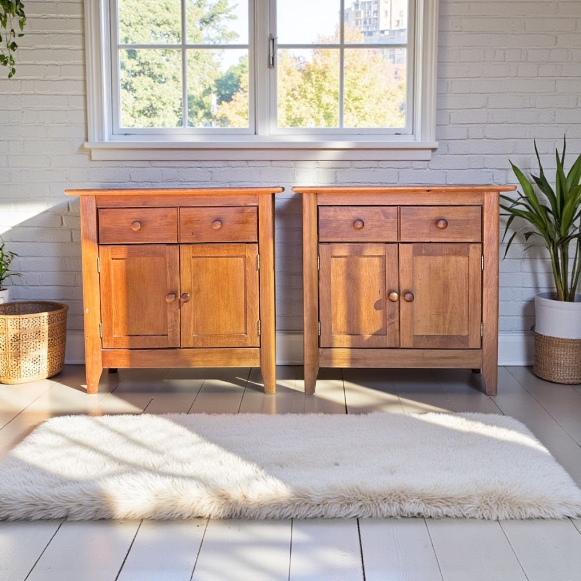 Pair of Solid Wood Nadeau Nightstands – Classic Maple Storage Cabinets (Made in Canada) 