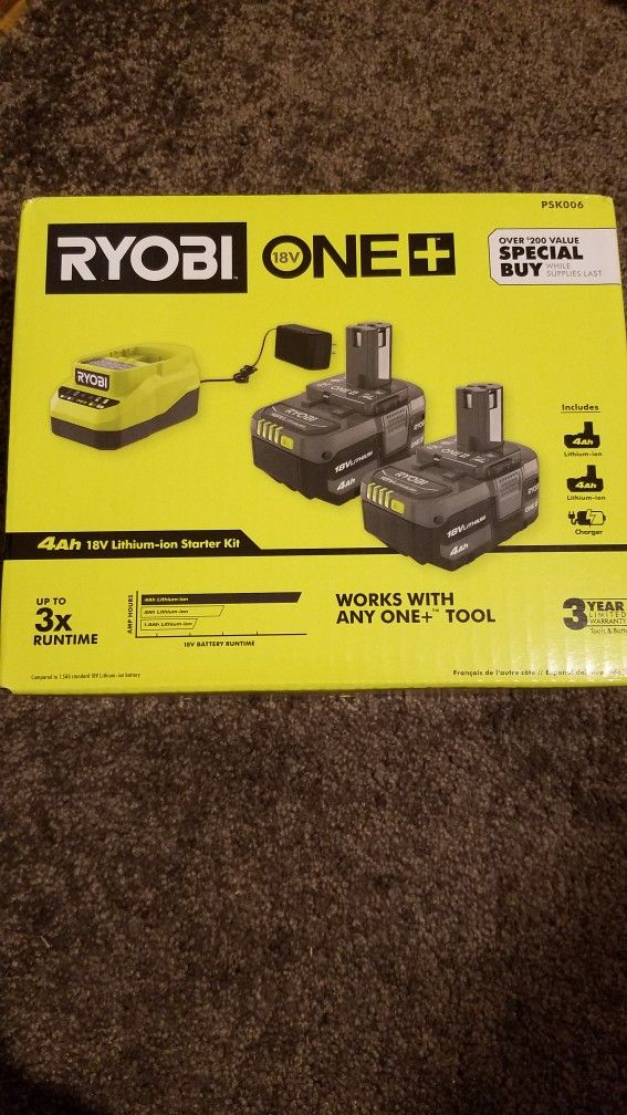 Ryobi 18v Batteries & Charger