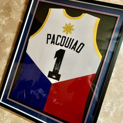 🔥PACQUIAO  SIGNED JERSEY PROFESSIONALLY FRAMED🔥