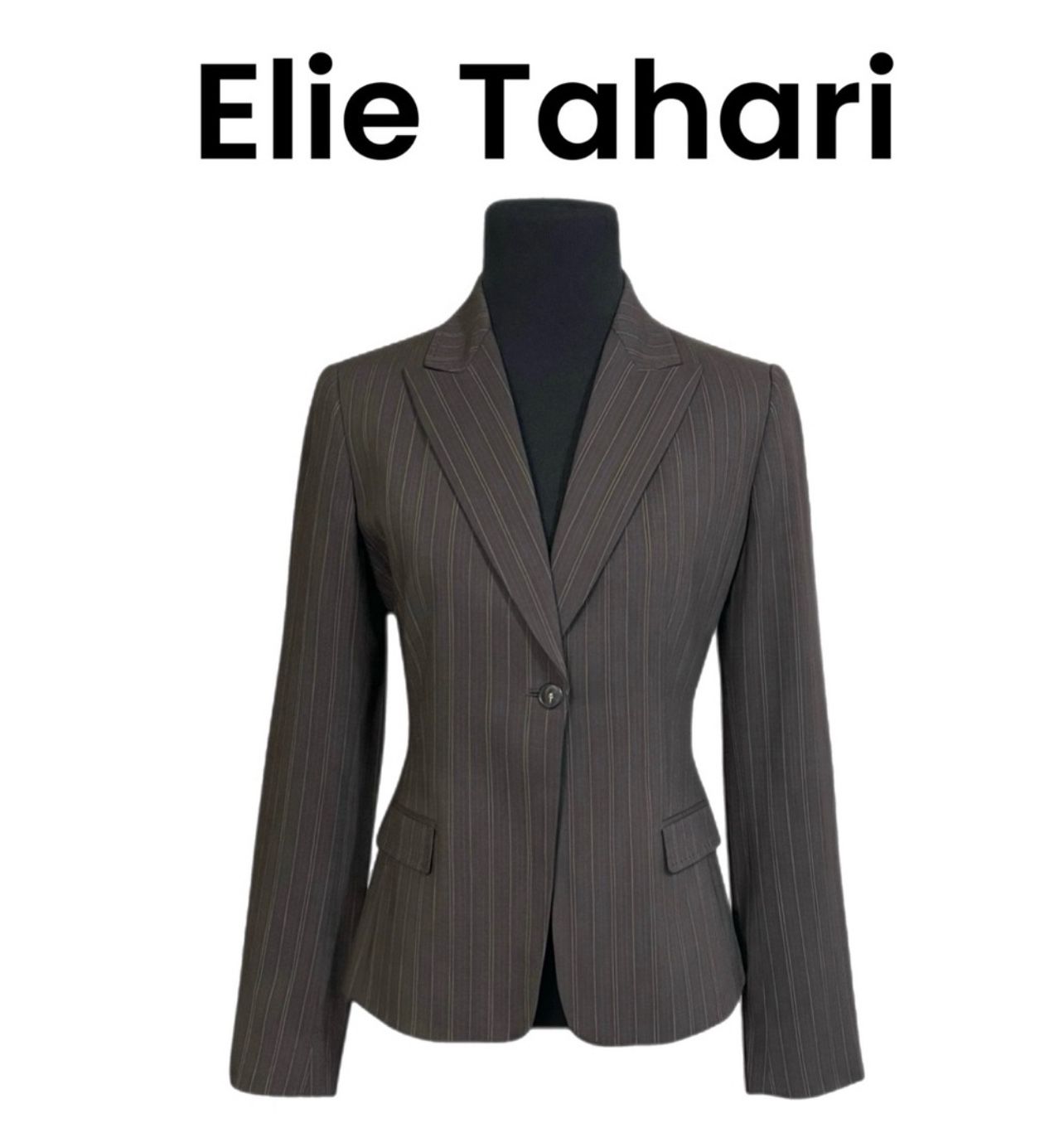 LIKE NEW!!! Elie Tahari Ava Slim Fit Single Button Pinstripe Blazer
