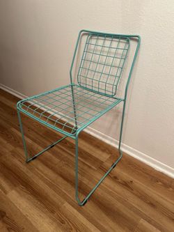 Turquoise metal frame chair