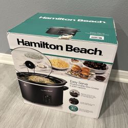 Slow Cooker Crock Pot 5 Quart Black Qt Manual Large Hamilton Beach New Portable
