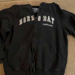 Black Sweatshirt Morro Bay California, Kids Size Large. 