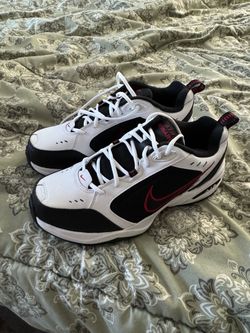 Nike Air Monarch White Black Red Sneakers