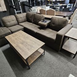 Super Deal Sectional With 3 Pcs Set Tables $489 FREE LOCAL DELIVERY & SET UP