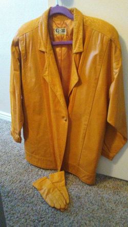 Leather Jacket and Glove Set