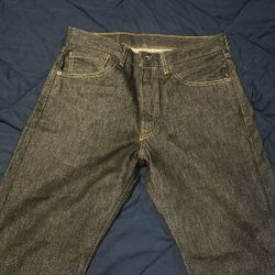 Levis 501 charcoal raw denim